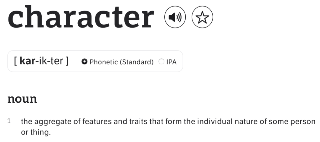 A Character’s Character
